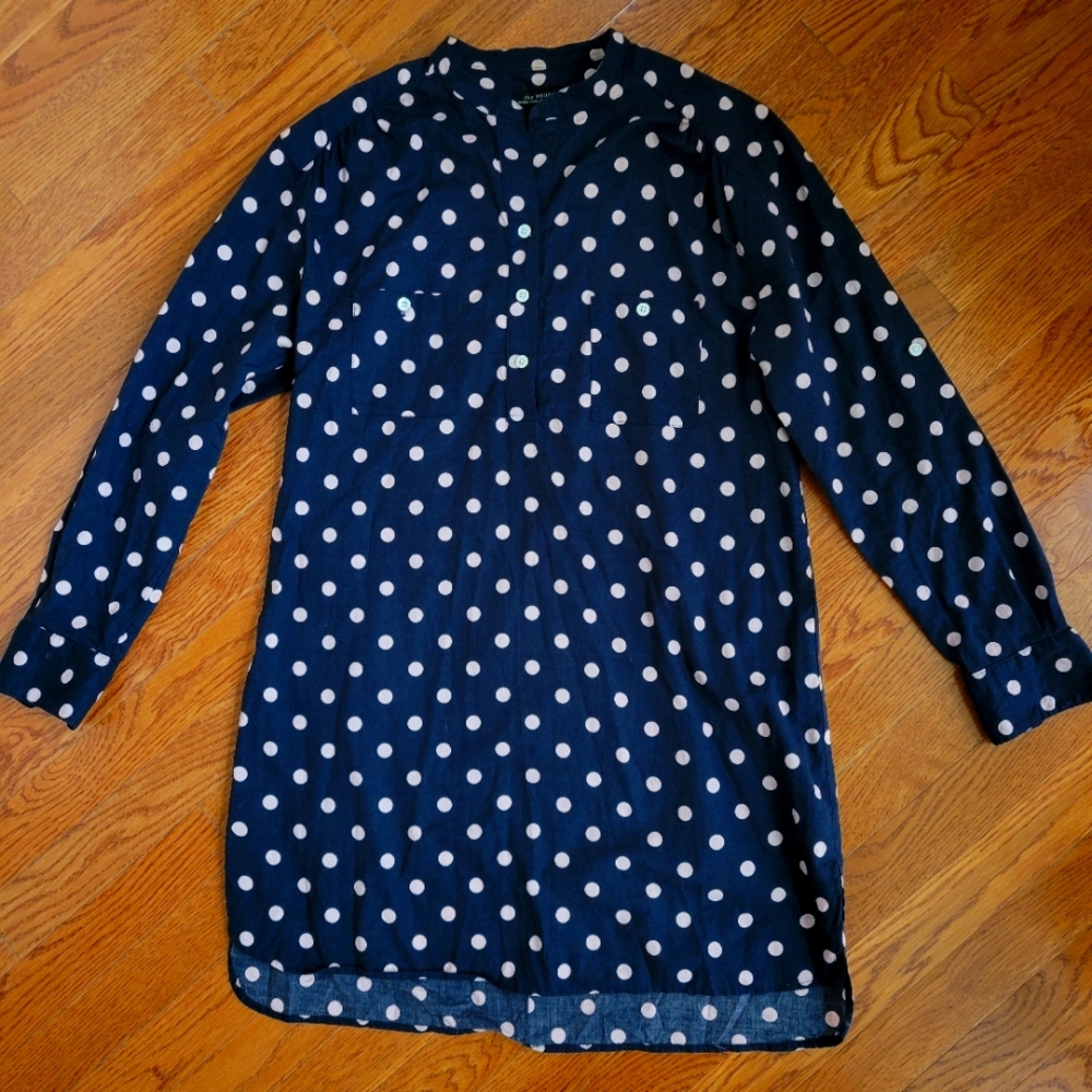 Designer Polka-Dot long Tunic blouse